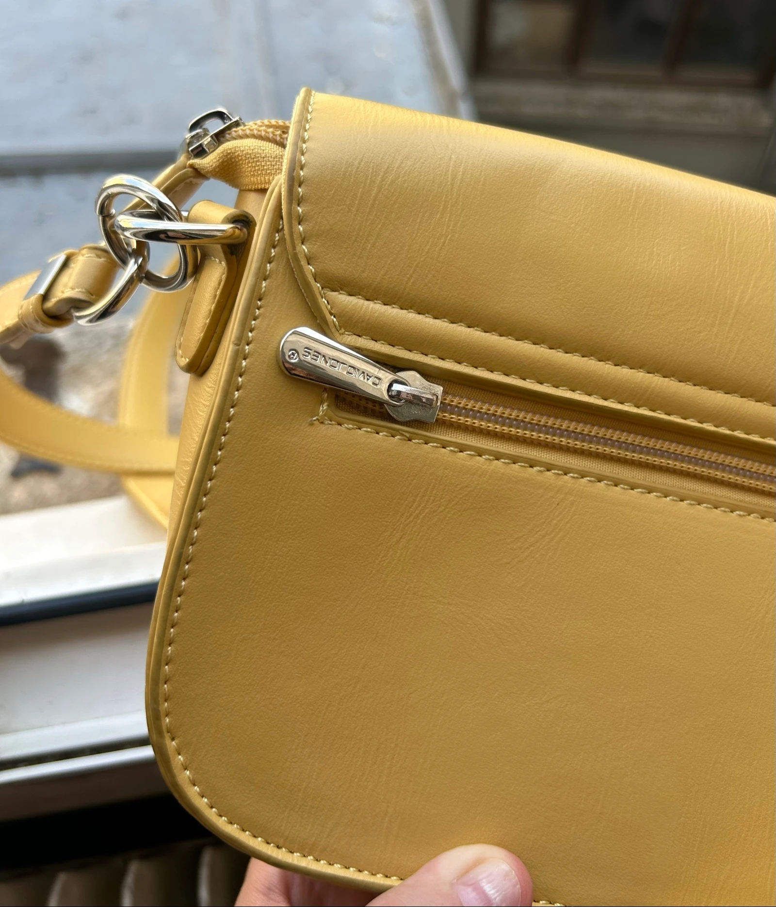 Bolsa transversal David Jones mostarda chique verão – photo 11
